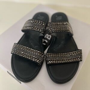 Rhinestone Double-Strap Sandals